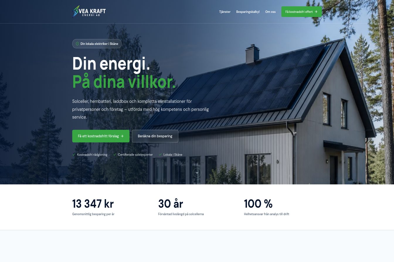 Sveakraft Energi website we built